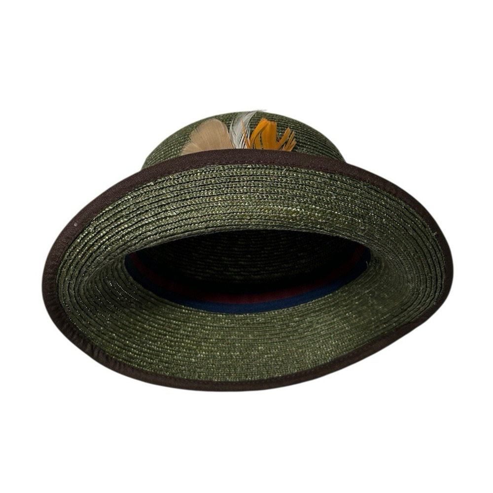 Goorin Bros Women's Hat Ms. Melissa Cloche Wheat Straw Hat Olive Green Rare HTF - Picture 11 of 13